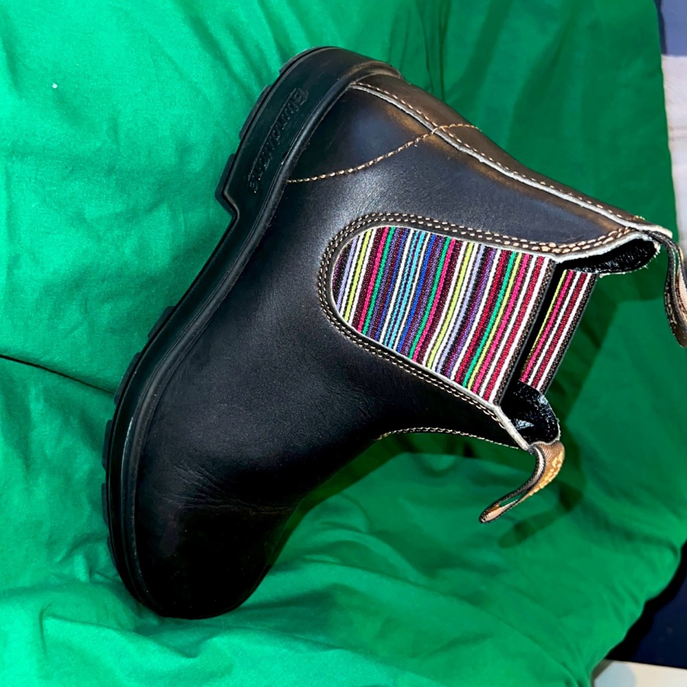 Women’s blondstone Tasmanian Australian leather boots stretch fabric rainbow